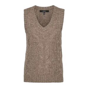 Vero Moda Brielle Cable Kint Sweater Vest in Fossil